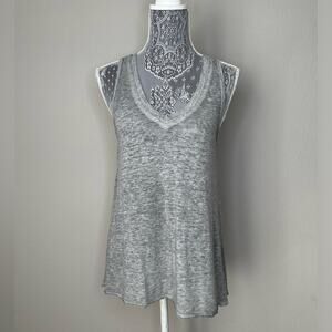 NORDSTROM STEM Womens V-neck Burnout Tank Tunic Top in Grey Size XS